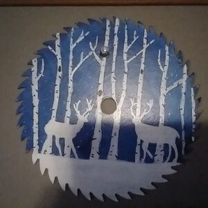 Hand painted saw blade